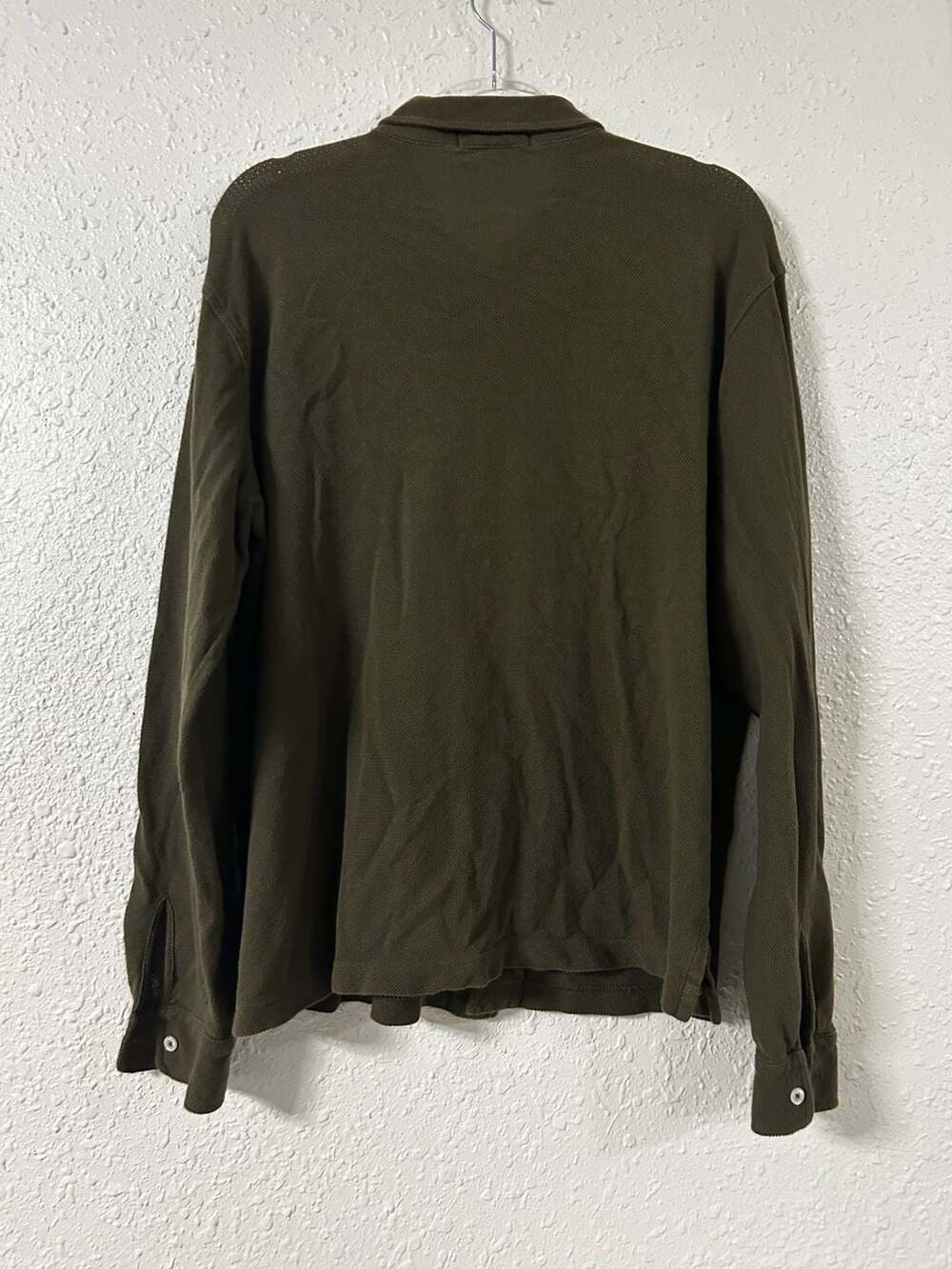 Polo by Ralph Lauren Long Sleeve Pique Button Down Shirt Olive Green Size L - Picture 5 of 5